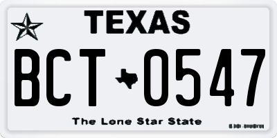 TX license plate BCT0547