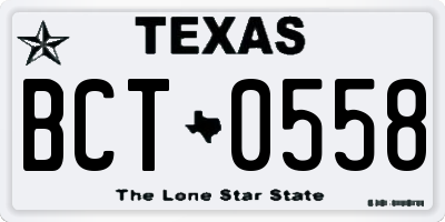 TX license plate BCT0558