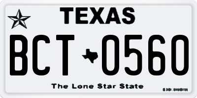 TX license plate BCT0560