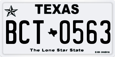 TX license plate BCT0563