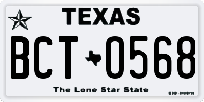 TX license plate BCT0568