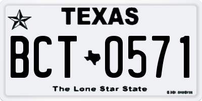TX license plate BCT0571