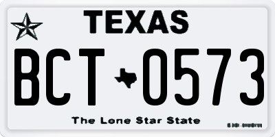TX license plate BCT0573