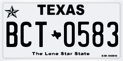 TX license plate BCT0583