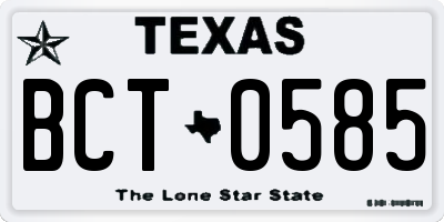 TX license plate BCT0585