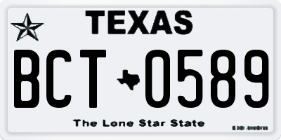 TX license plate BCT0589