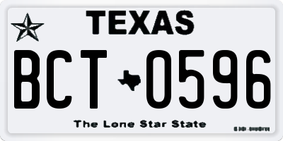 TX license plate BCT0596