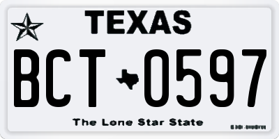 TX license plate BCT0597
