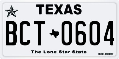 TX license plate BCT0604