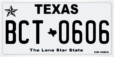 TX license plate BCT0606