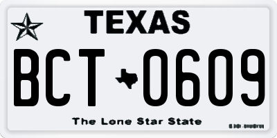 TX license plate BCT0609