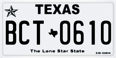 TX license plate BCT0610