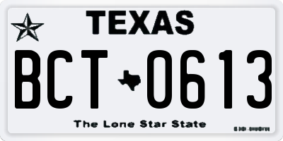 TX license plate BCT0613