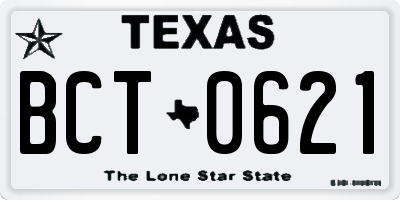 TX license plate BCT0621