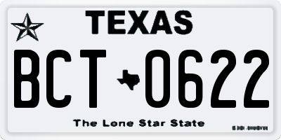 TX license plate BCT0622
