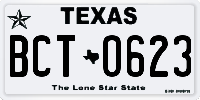 TX license plate BCT0623