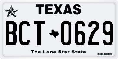 TX license plate BCT0629