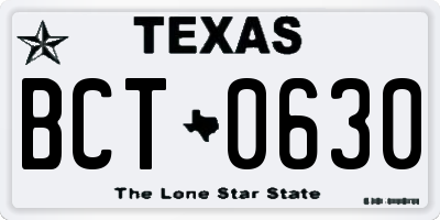 TX license plate BCT0630