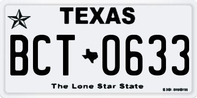 TX license plate BCT0633