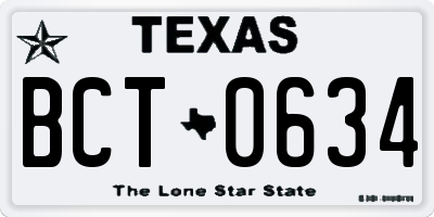 TX license plate BCT0634