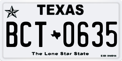 TX license plate BCT0635