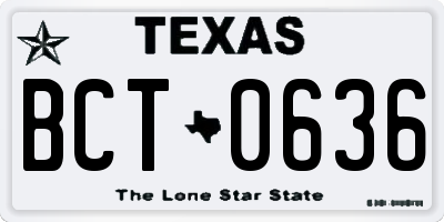 TX license plate BCT0636