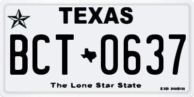 TX license plate BCT0637