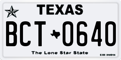 TX license plate BCT0640
