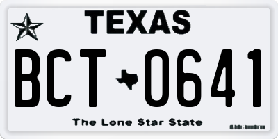 TX license plate BCT0641