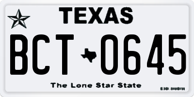 TX license plate BCT0645