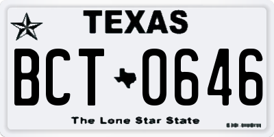 TX license plate BCT0646