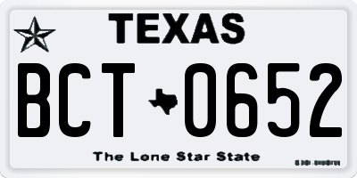 TX license plate BCT0652