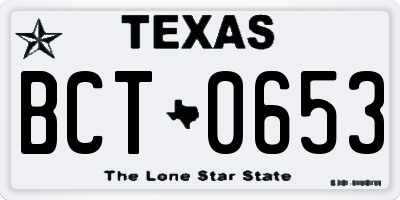 TX license plate BCT0653