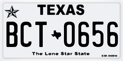 TX license plate BCT0656