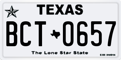 TX license plate BCT0657