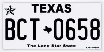 TX license plate BCT0658