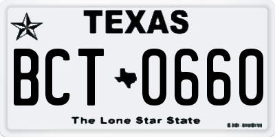 TX license plate BCT0660