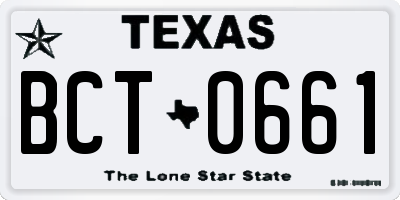 TX license plate BCT0661