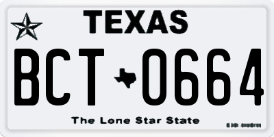 TX license plate BCT0664