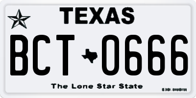 TX license plate BCT0666