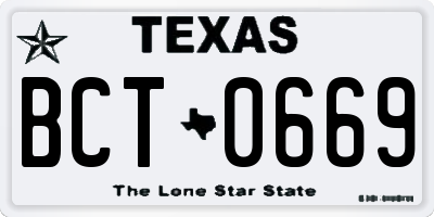 TX license plate BCT0669