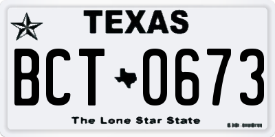 TX license plate BCT0673