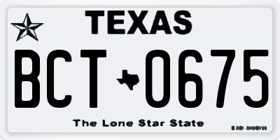 TX license plate BCT0675