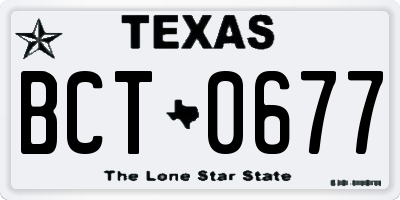 TX license plate BCT0677