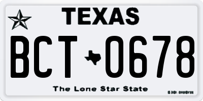TX license plate BCT0678