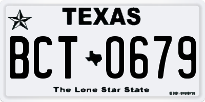 TX license plate BCT0679