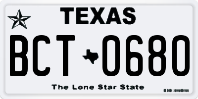 TX license plate BCT0680