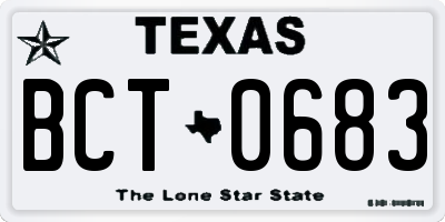 TX license plate BCT0683