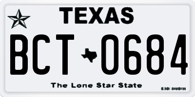 TX license plate BCT0684