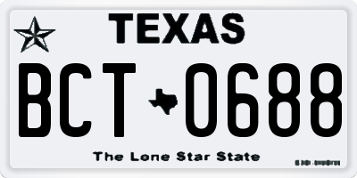 TX license plate BCT0688